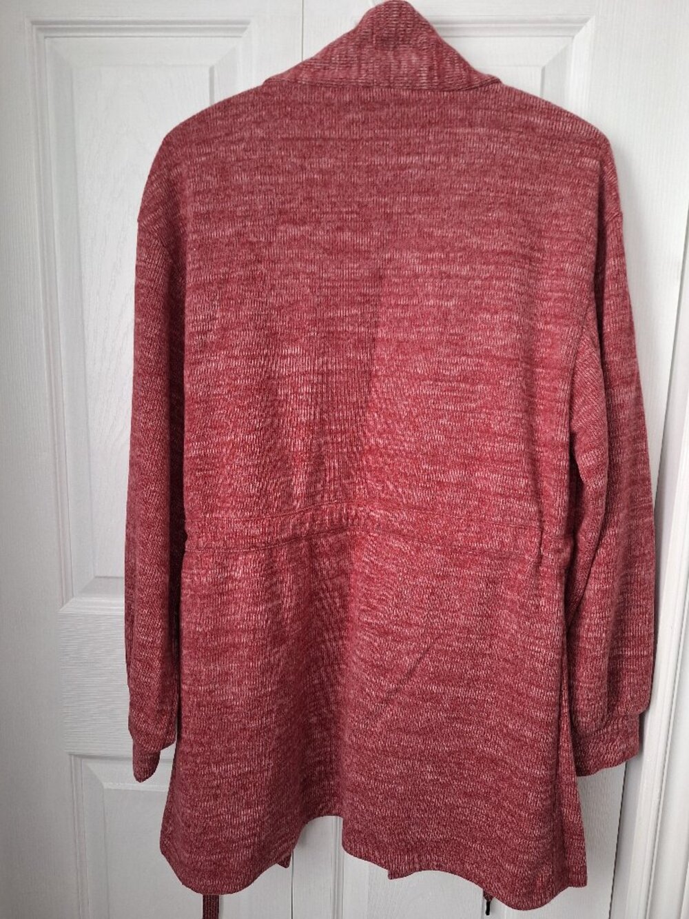 7 For All Mankind Burgundy Cardigan with Belt - Picture 3 of 6